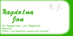 magdolna jon business card